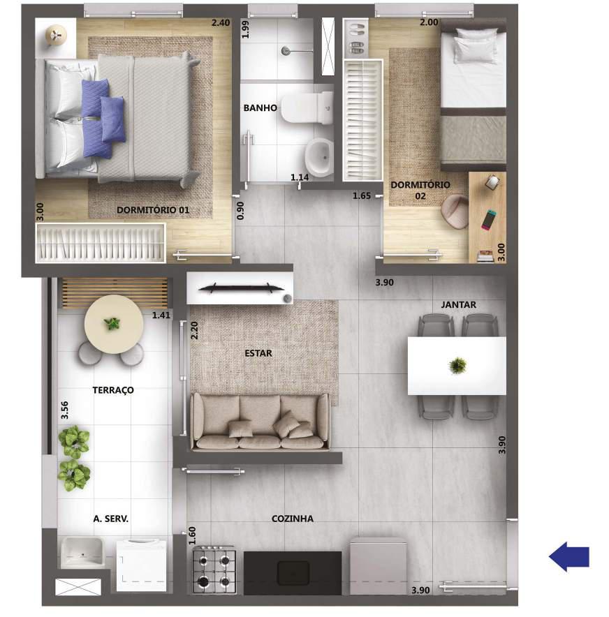 Apartamento Urban Vila Maria 2 planta 2 - Lançamentos Imóveis SP - Imóveis Zero Entrada