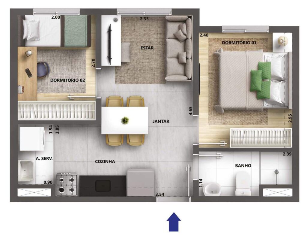 Apartamento Urban Vila Maria 2 planta 3 - Lançamentos Imóveis SP - Imóveis Zero Entrada