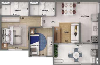 Apartamentos Cidade Lapa Santa Marina Plantas 3 - Lançamentos Imóveis SP - Imóveis Zero Entrada